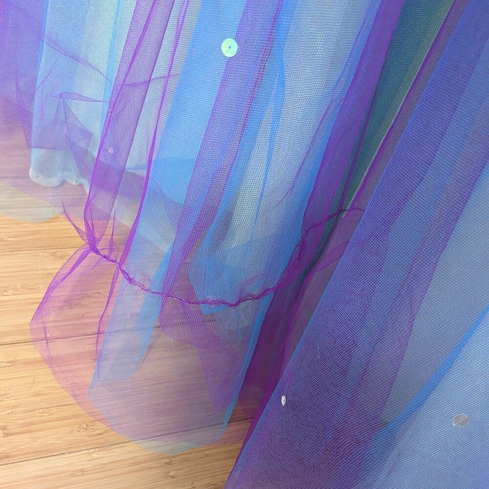 Vintage Mori Lee Prom Dress Maxi Ball Gown 12 Rainbow Fairy Princess Halter - Picture 15 of 16